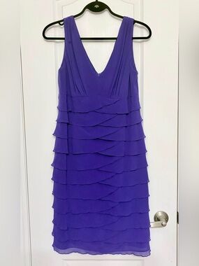 Jones New York Purple Tiered Midi Dress, Sz 10